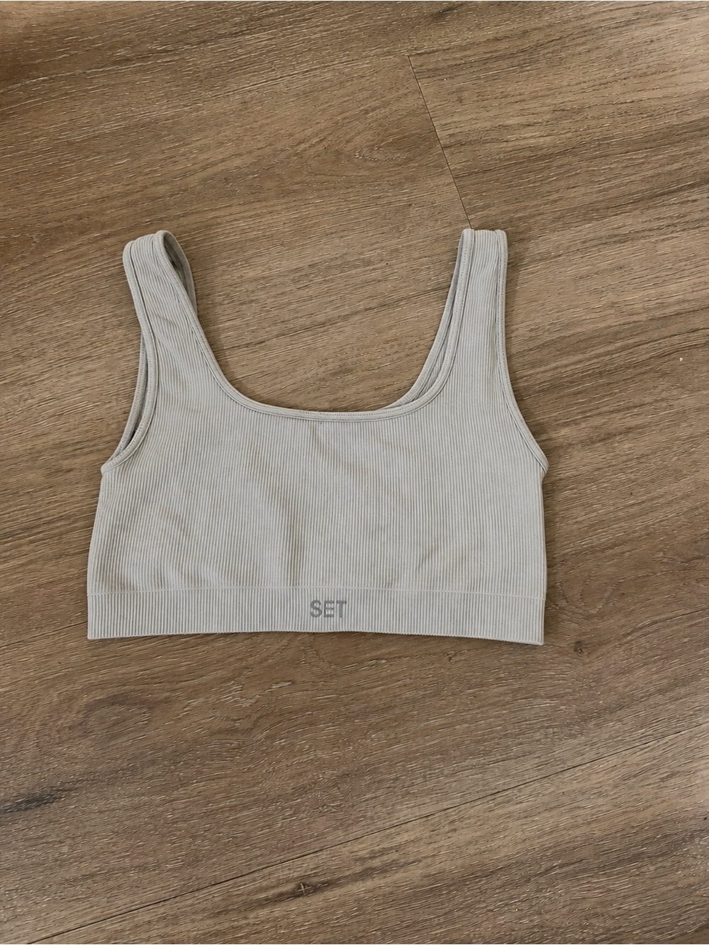 SET Active Ribbed Scoop Sports Bra in nude
